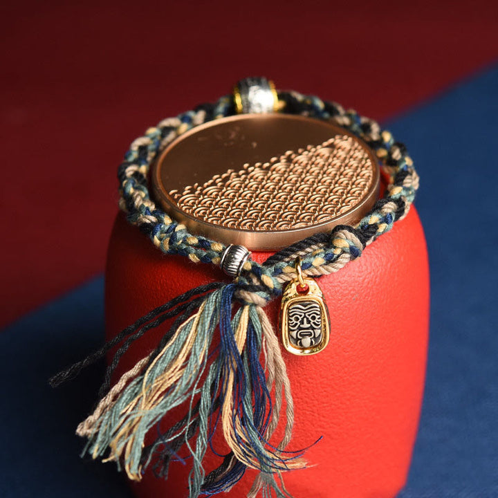 Buddha Stones Tibet Om Mani Padme Hum Geschnitzte Zakiram Fokus Seil Armband - image 1