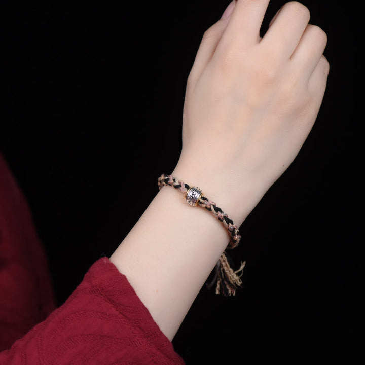 Buddha Stones Tibet Om Mani Padme Hum Geschnitzte Zakiram Fokus Seil Armband - image 6