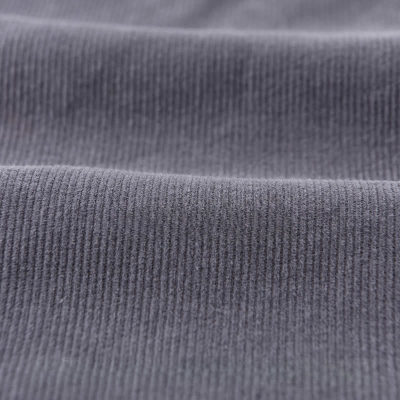 Buddha Stones Herrenjacke mit langen Ärmeln, einfarbig, Button-Down-Baumwollcord - image 10