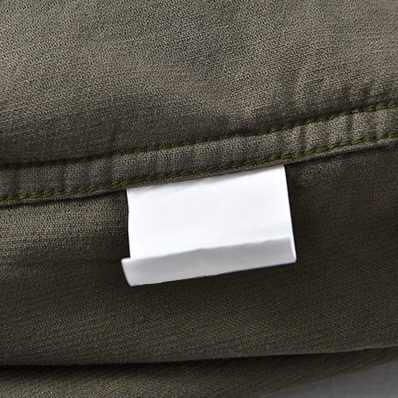 Buddha Stones Herrenjacke mit langen Ärmeln, einfarbig, Button-Down-Baumwollcord - image 21