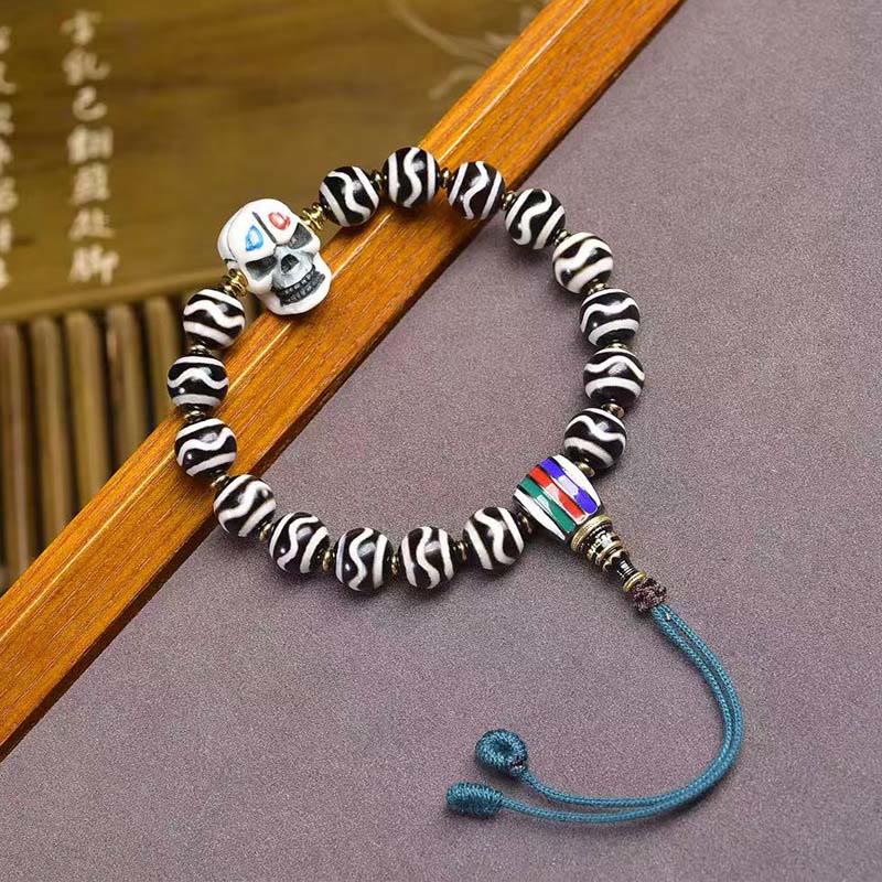 Buddha Stones Tibetische Dzi-Perle Der Herr des Leichenwald-Schutzarmband - image 1