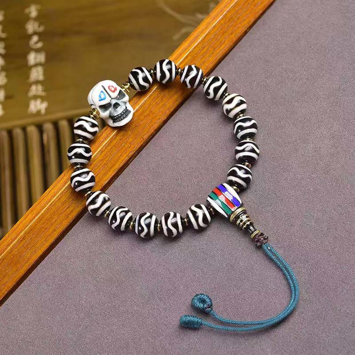 Buddha Stones Tibetische Dzi-Perle Der Herr des Leichenwald-Schutzarmband - image 1