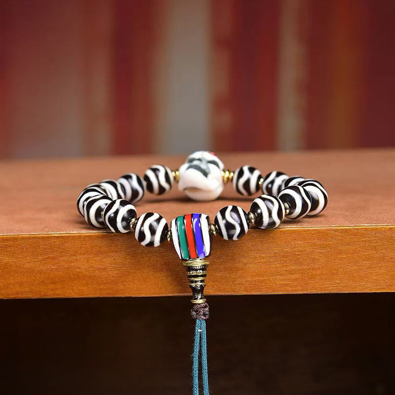 Buddha Stones Tibetische Dzi-Perle Der Herr des Leichenwald-Schutzarmband - image 3