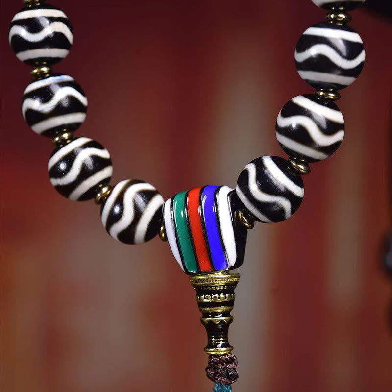 Buddha Stones Tibetische Dzi-Perle Der Herr des Leichenwald-Schutzarmband - image 5