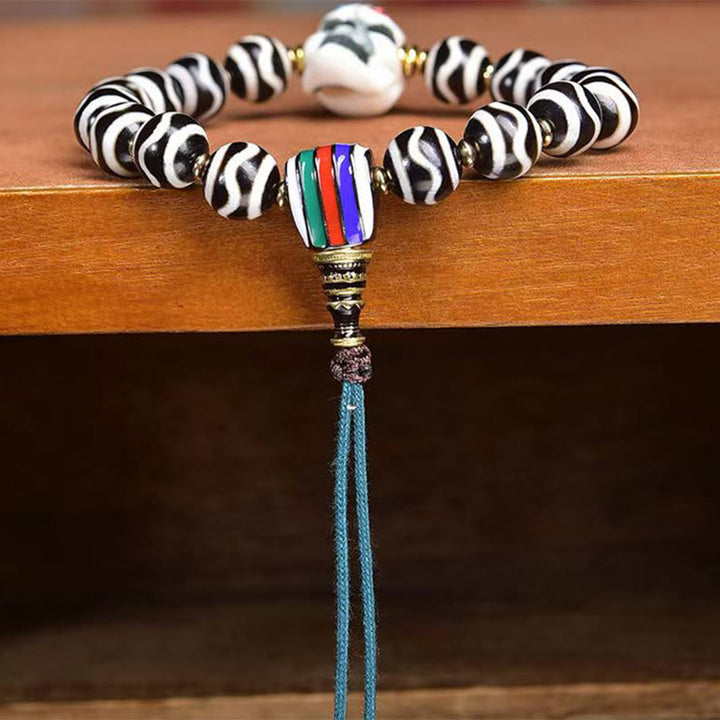 Buddha Stones Tibetische Dzi-Perle Der Herr des Leichenwald-Schutzarmband - image 6