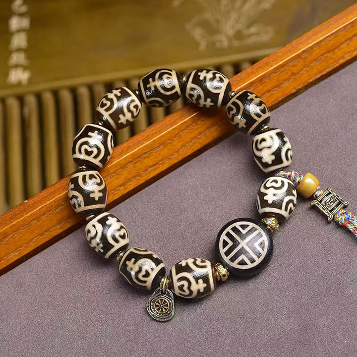 Buddha Stones Tibetan Lightning Treasure Vase Dzi Bead Der Herr der Leichenwald-Kraftarmband - Vase Dzi-Perle (Handgelenkumfang: 16–17 cm) - image 5