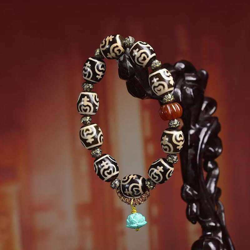 Buddha Stones Tibetan Lightning Treasure Vase Dzi Bead Der Herr der Leichenwald-Kraftarmband - image 10