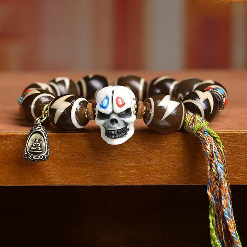 Buddha Stones Tibetan Lightning Treasure Vase Dzi Bead Der Herr der Leichenwald-Kraftarmband - image 2