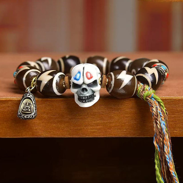 Buddha Stones Tibetan Lightning Treasure Vase Dzi Bead Der Herr der Leichenwald-Kraftarmband - image 2