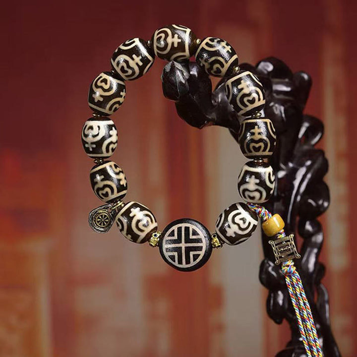 Buddha Stones Tibetan Lightning Treasure Vase Dzi Bead Der Herr der Leichenwald-Kraftarmband - image 7