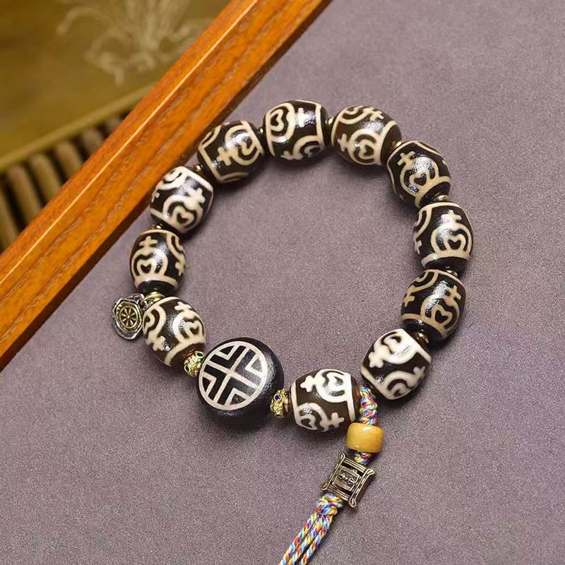 Buddha Stones Tibetan Lightning Treasure Vase Dzi Bead Der Herr der Leichenwald-Kraftarmband - image 6