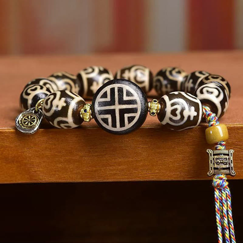 Buddha Stones Tibetan Lightning Treasure Vase Dzi Bead Der Herr der Leichenwald-Kraftarmband - image 8