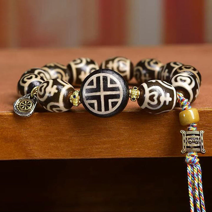 Buddha Stones Tibetan Lightning Treasure Vase Dzi Bead Der Herr der Leichenwald-Kraftarmband - image 8