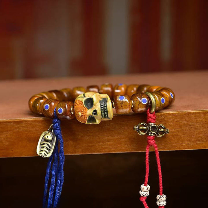 Armband mit Buddha Stones und tibetischen Knochenperlen, der Herr des Leichenwaldes, hält böse Geister fern - image 3