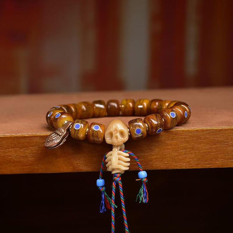 Armband mit Buddha Stones und tibetischen Knochenperlen, der Herr des Leichenwaldes, hält böse Geister fern - image 8