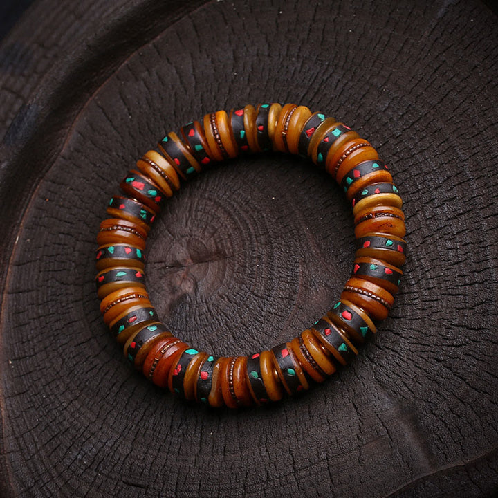 Buddha Stones, Tibet-Knochenperlen, „Der Herr des Leichenwaldes“, Erinnerungen an unsere Vergänglichkeit, Armband - Knochenperlen (Handgelenkumfang: 16–17 cm) - image 9