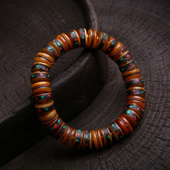 Buddha Stones, Tibet-Knochenperlen, „Der Herr des Leichenwaldes“, Erinnerungen an unsere Vergänglichkeit, Armband - image 10