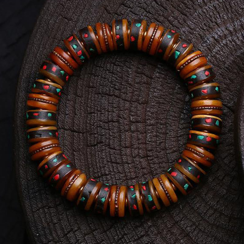 Buddha Stones, Tibet-Knochenperlen, „Der Herr des Leichenwaldes“, Erinnerungen an unsere Vergänglichkeit, Armband - image 11