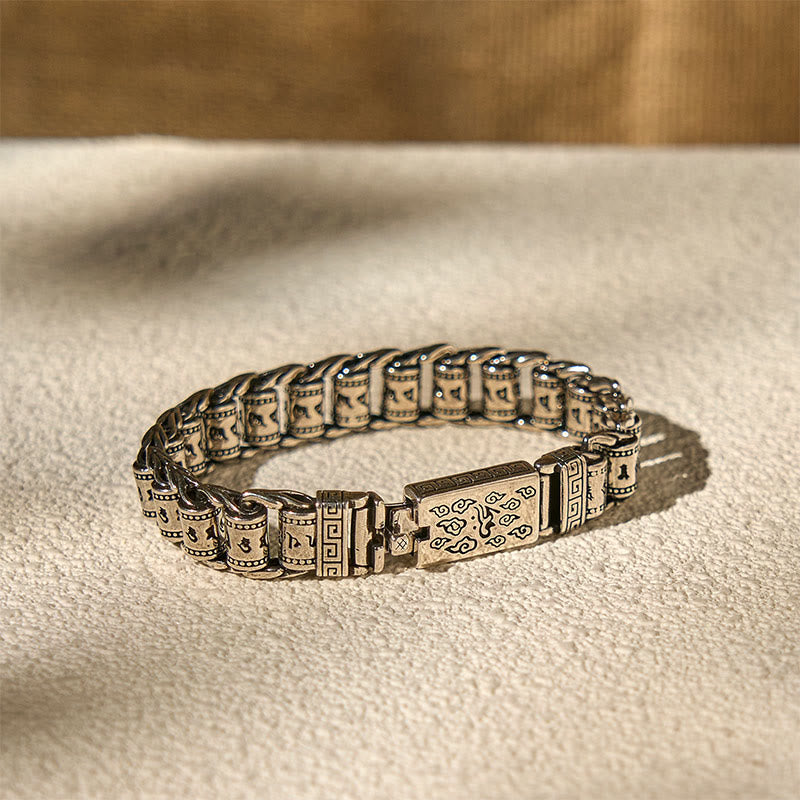 Buddha Stones Tibetischen Glücks Wolken Kupfer Om Mani Padme Hum Frieden Metall Armband - image 3