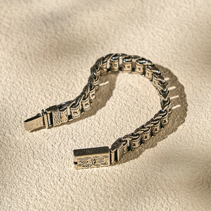 Buddha Stones Tibetischen Glücks Wolken Kupfer Om Mani Padme Hum Frieden Metall Armband - image 8