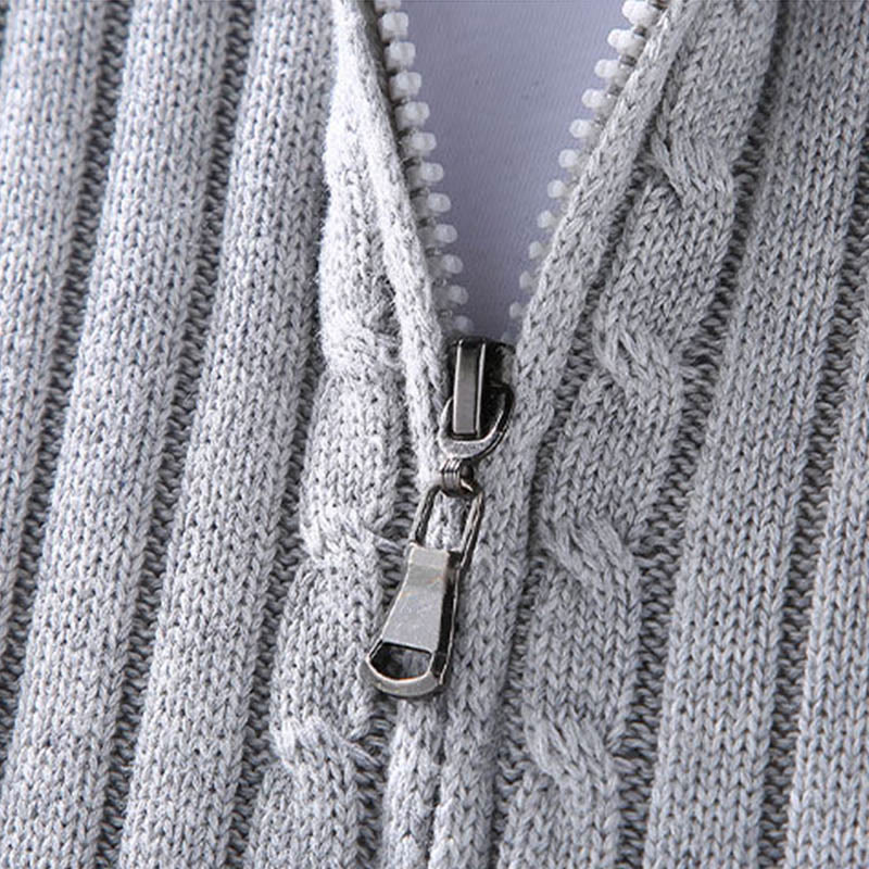 Buddha Stones Spring Plain Zipper Design Baumwolle Herren Langarm Mock Neck Jacke - image 4