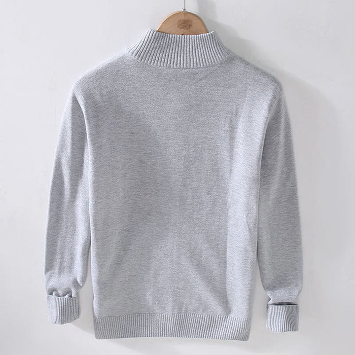 Buddha Stones Herren-Baumwolljacke mit langen Ärmeln und schlichtem Reißverschluss und geripptem Saum - image 1