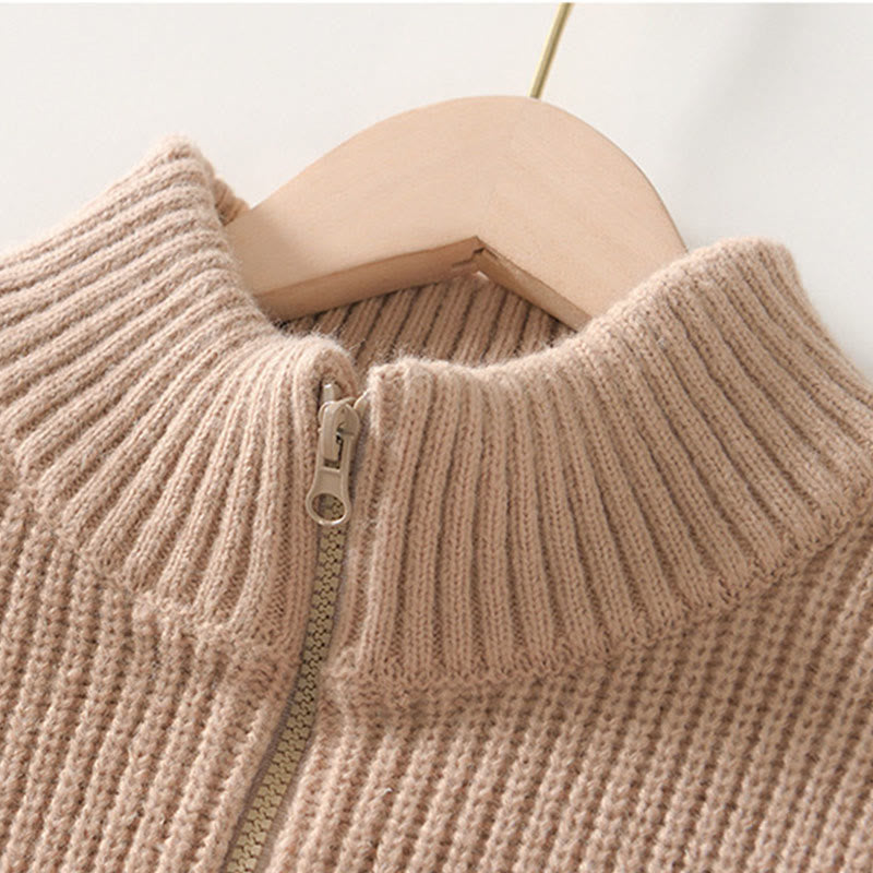 Buddha Stones Winter-Strickjacke mit Reißverschluss, einfarbig, langärmelig, Baumwolljacke für Herren mit Taschen - image 14