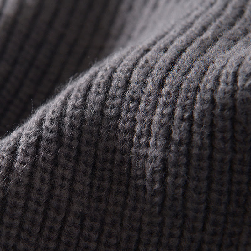 Buddha Stones Winter-Strickjacke mit Reißverschluss, einfarbig, langärmelig, Baumwolljacke für Herren mit Taschen - image 8