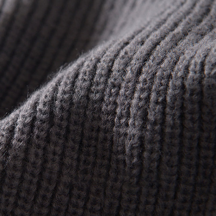 Buddha Stones Winter-Strickjacke mit Reißverschluss, einfarbig, langärmelig, Baumwolljacke für Herren mit Taschen - image 8