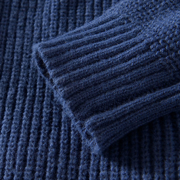 Buddha Stones Winter-Strickjacke mit Reißverschluss, einfarbig, langärmelig, Baumwolljacke für Herren mit Taschen - image 2