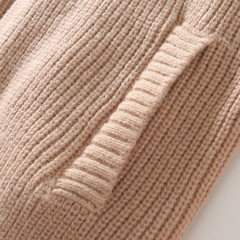 Buddha Stones Winter-Strickjacke mit Reißverschluss, einfarbig, langärmelig, Baumwolljacke für Herren mit Taschen - image 16