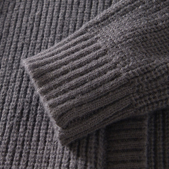 Buddha Stones Winter-Strickjacke mit Reißverschluss, einfarbig, langärmelig, Baumwolljacke für Herren mit Taschen - image 9