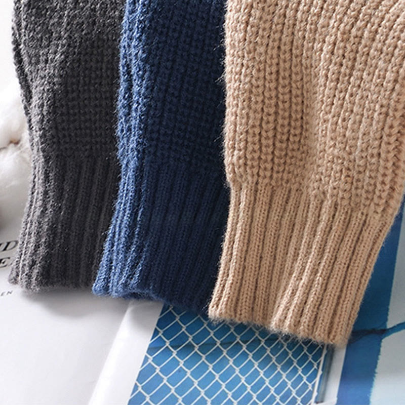 Buddha Stones Winter-Strickjacke mit Reißverschluss, einfarbig, langärmelig, Baumwolljacke für Herren mit Taschen - image 19