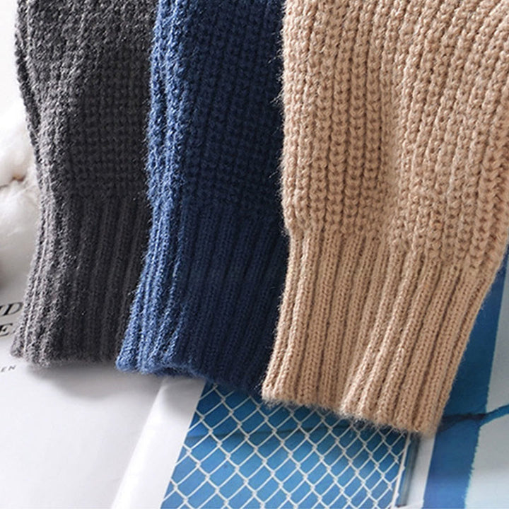 Buddha Stones Winter-Strickjacke mit Reißverschluss, einfarbig, langärmelig, Baumwolljacke für Herren mit Taschen - image 19