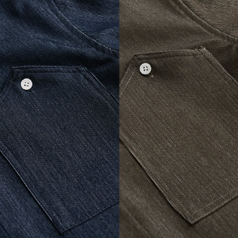 Buddha Stones Fall Pure Color Buttoned Detail Revers Herren Langarmjacke - image 18