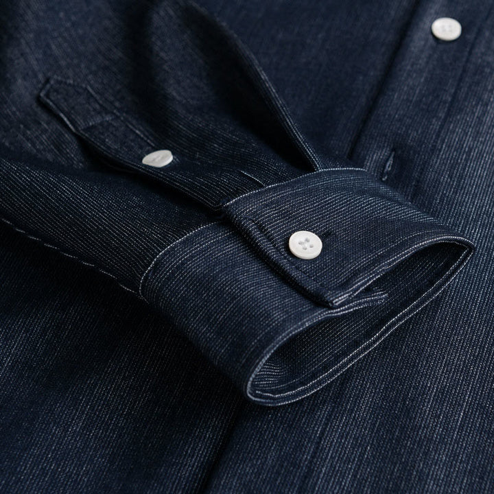 Buddha Stones Fall Pure Color Buttoned Detail Revers Herren Langarmjacke - image 6