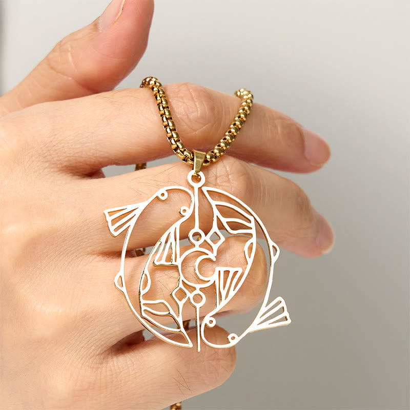 Buddha Stones Vintage Koi Fisch Hohl Design Edelstahl Glück Halskette Anhänger - image 11