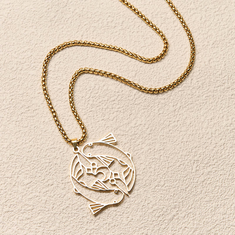 Buddha Stones Vintage Koi Fisch Hohl Design Edelstahl Glück Halskette Anhänger - image 10