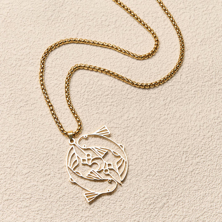 Buddha Stones Vintage Koi Fisch Hohl Design Edelstahl Glück Halskette Anhänger - image 10