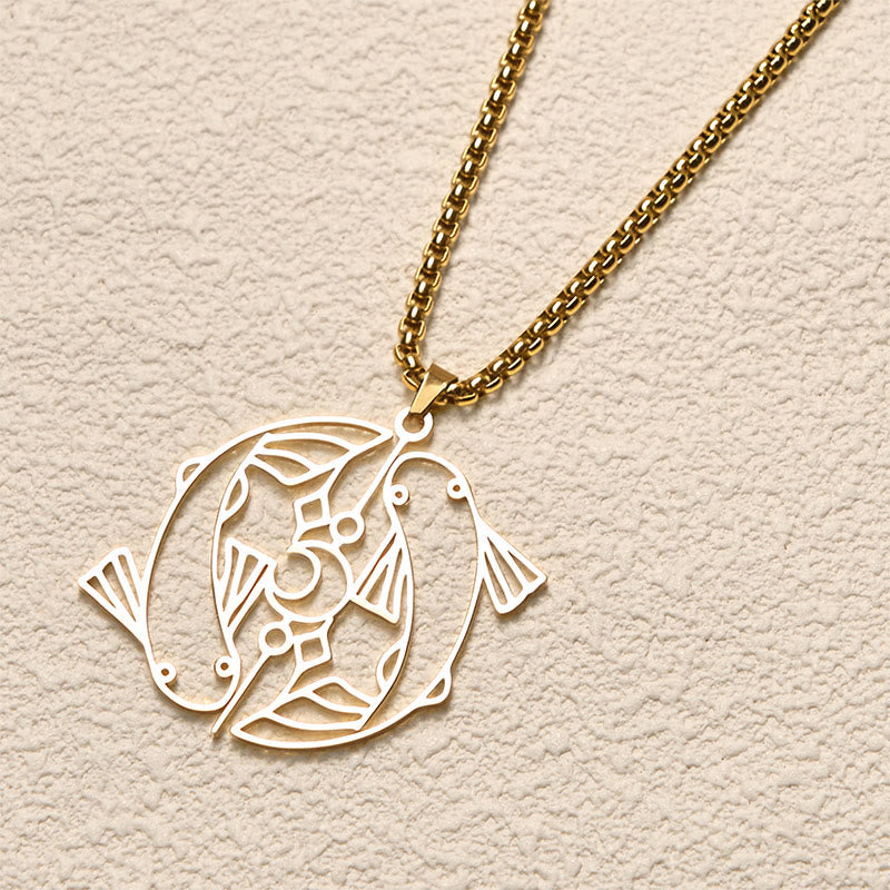 Buddha Stones Vintage Koi Fisch Hohl Design Edelstahl Glück Halskette Anhänger - image 9