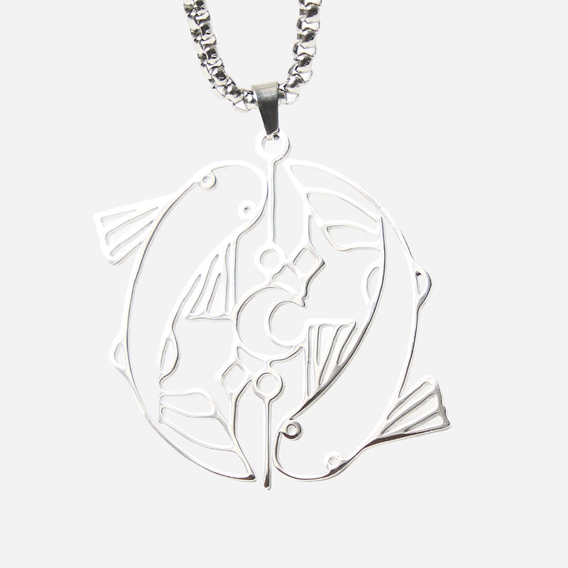 Buddha Stones Vintage Koi Fisch Hohl Design Edelstahl Glück Halskette Anhänger - image 5