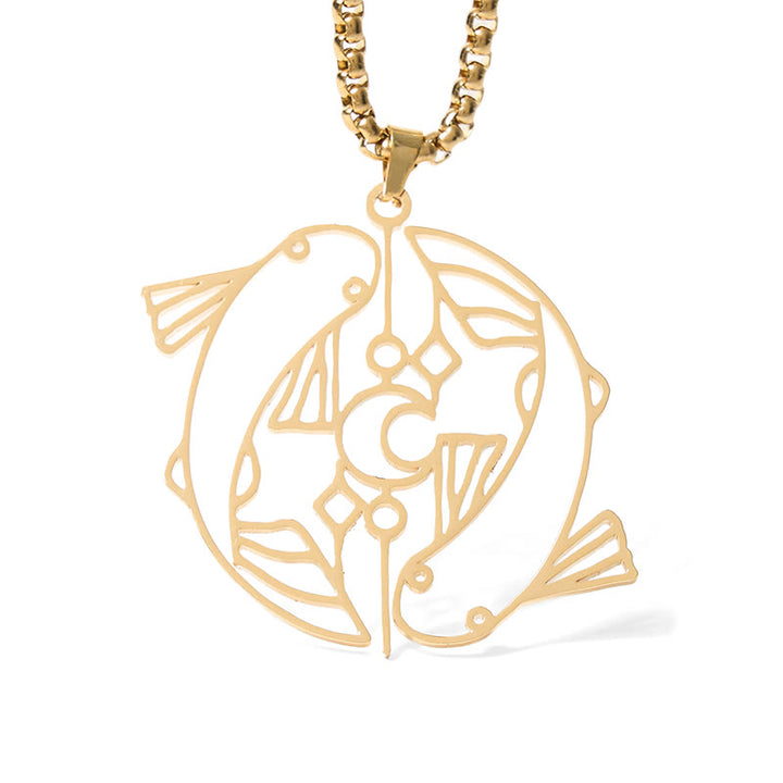 Buddha Stones Vintage Koi Fisch Hohl Design Edelstahl Glück Halskette Anhänger - image 12