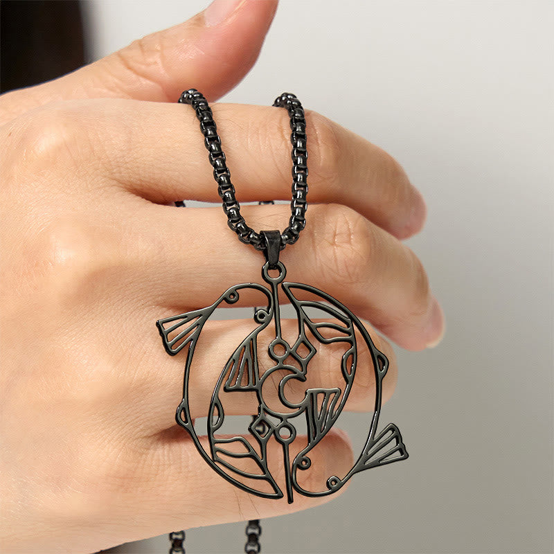 Buddha Stones Vintage Koi Fisch Hohl Design Edelstahl Glück Halskette Anhänger - image 17