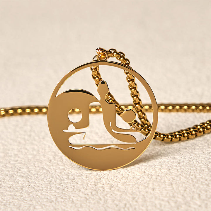 Buddha Stones, Yin Yang Buddha-Figur, hohles Design, Edelstahl, Balance-Halskettenanhänger - image 14