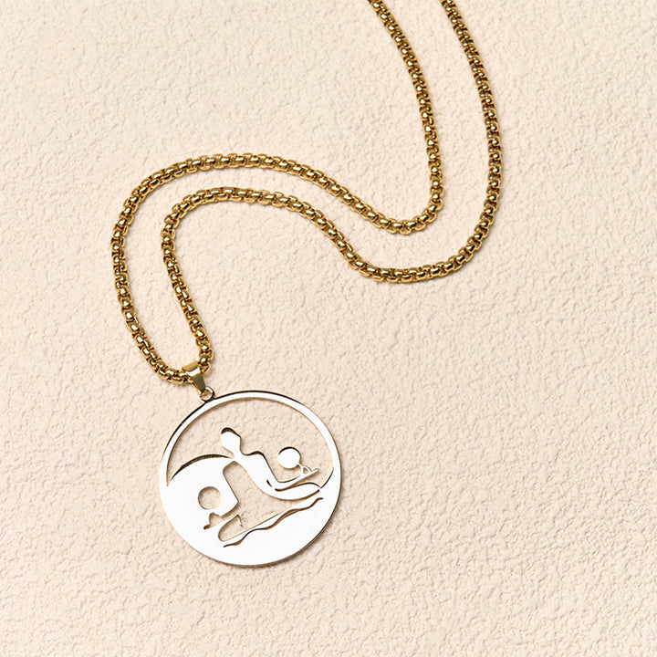 Buddha Stones, Yin Yang Buddha-Figur, hohles Design, Edelstahl, Balance-Halskettenanhänger - image 12