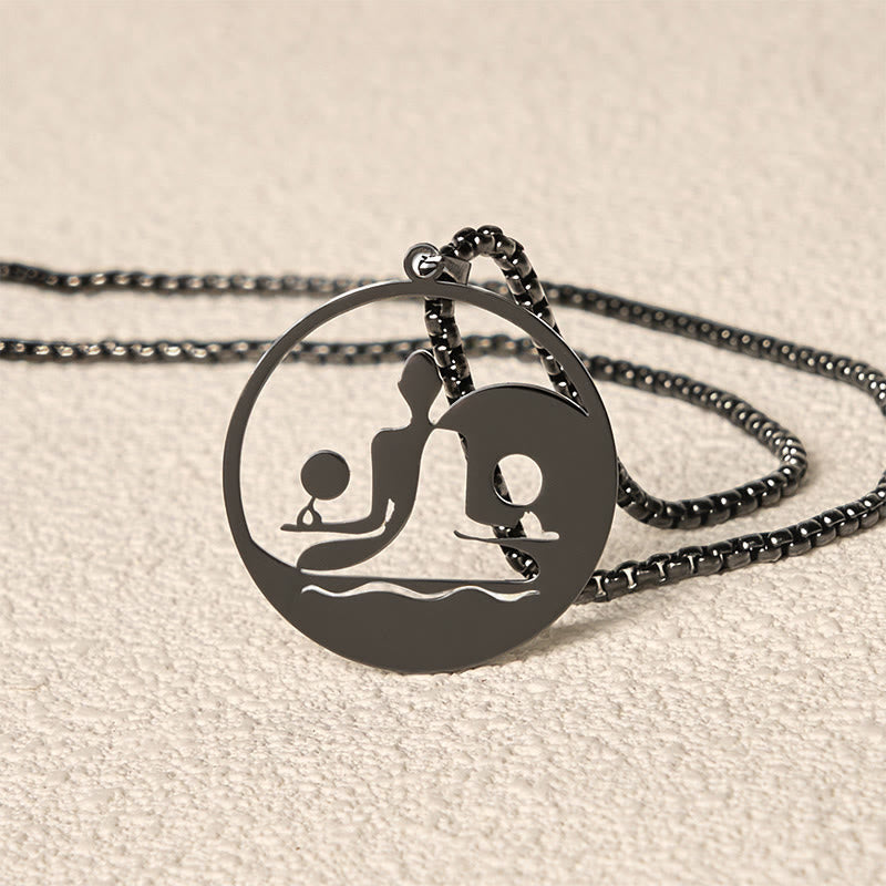 Buddha Stones, Yin Yang Buddha-Figur, hohles Design, Edelstahl, Balance-Halskettenanhänger - image 5