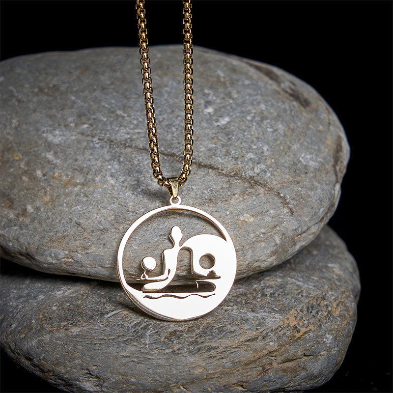 Buddha Stones, Yin Yang Buddha-Figur, hohles Design, Edelstahl, Balance-Halskettenanhänger - image 10