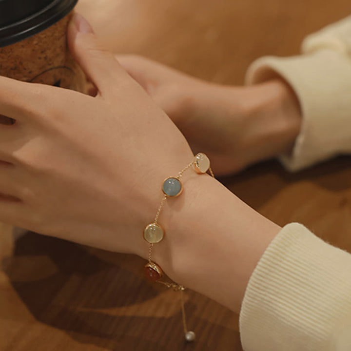 Buddha Stones Buntes Kristall-Amethyst-Erdbeerquarz-Balance-Armband - image 17