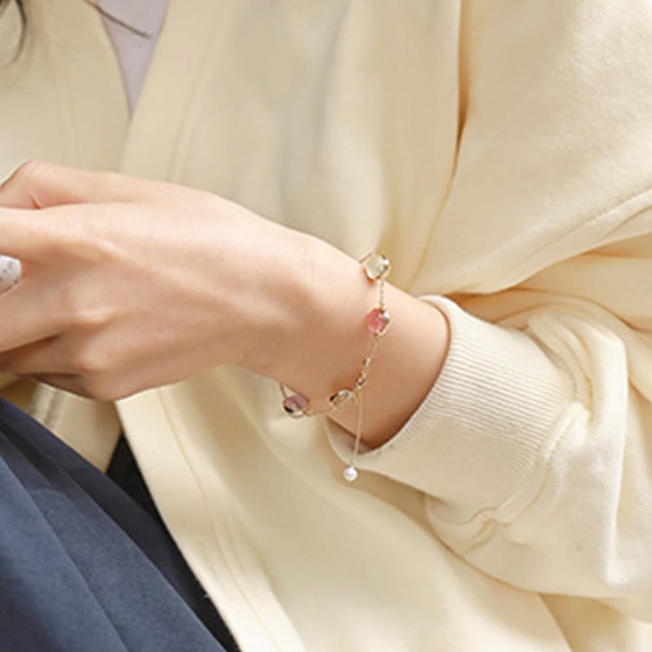 Buddha Stones Buntes Kristall-Amethyst-Erdbeerquarz-Balance-Armband - image 16