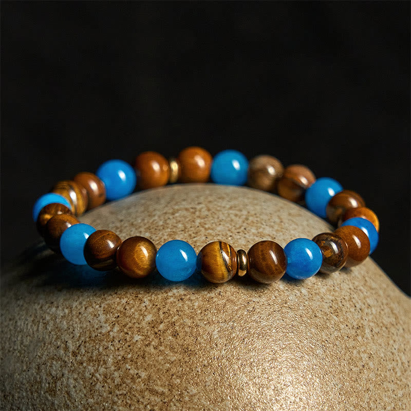 Buddha Stones Apatit Tigerauge Spacer Beads Motivationsarmband - image 3